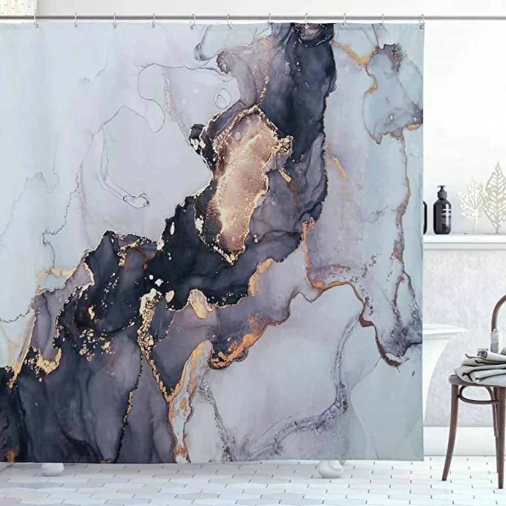 Luxury Abstract Plastic Shower Curtain